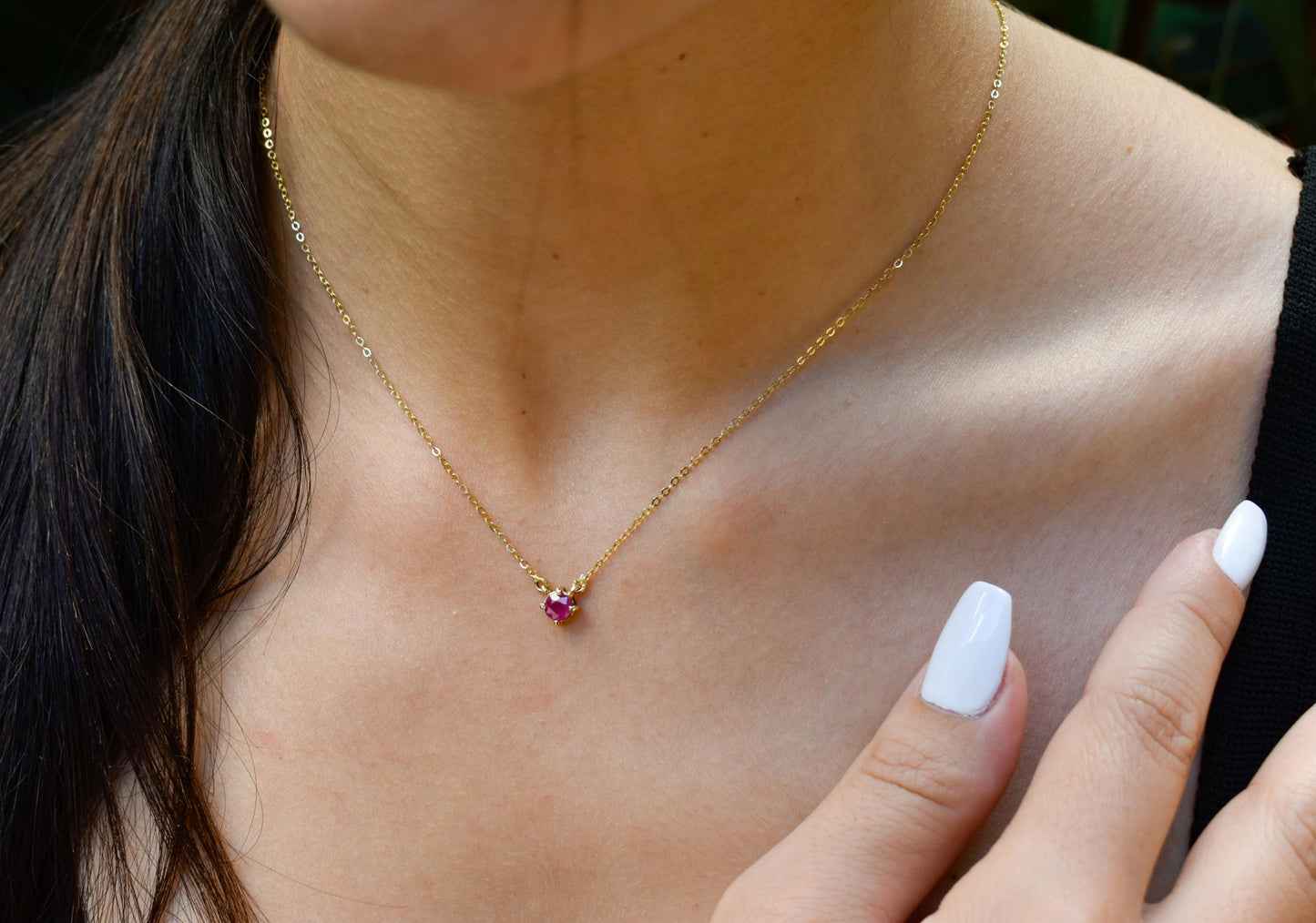 Κολιέ Μονόπετρο Ορυκτό Ρουμπίνι Κ14