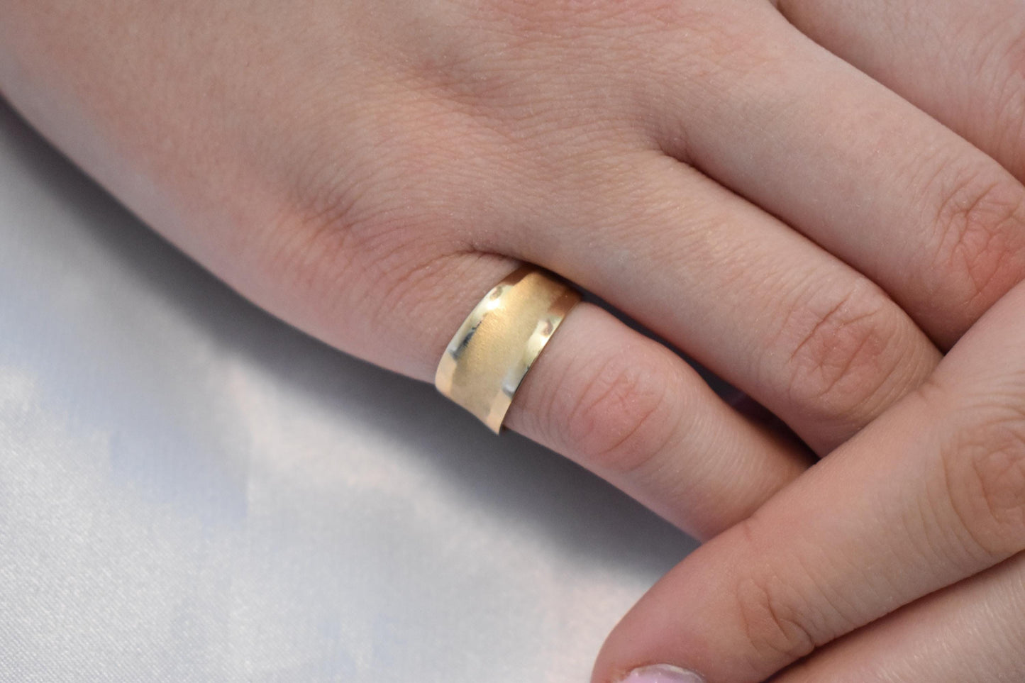 14K Thin Solid Gold Ring,Wedding & Engagement Ring,Tiny Dome Ring,Simple Ring,Minimalist Stacking Gold Ring,Timeless Gift for Mom and Her