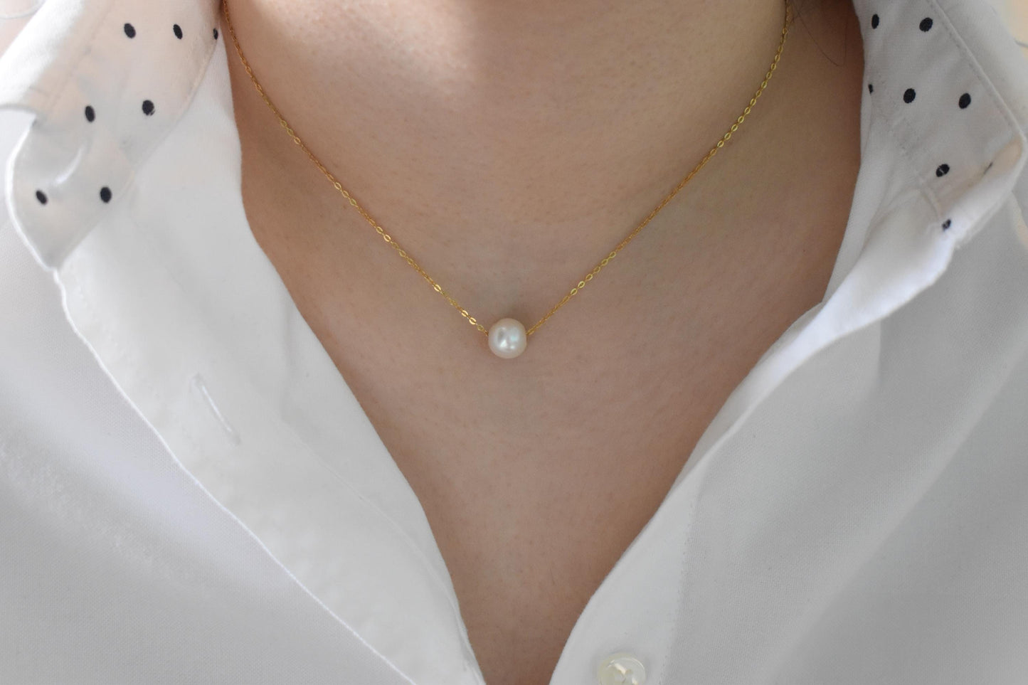 Χρυσό Κολιέ με Φυσικό Μαργαριτάρι 14Κ