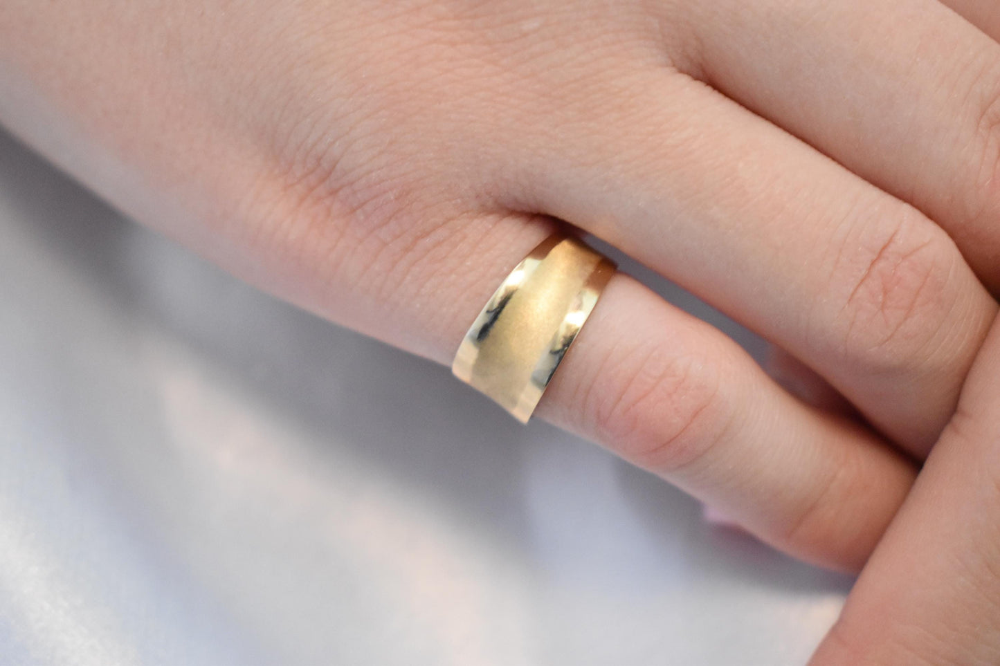 14K Thin Solid Gold Ring,Wedding & Engagement Ring,Tiny Dome Ring,Simple Ring,Minimalist Stacking Gold Ring,Timeless Gift for Mom and Her