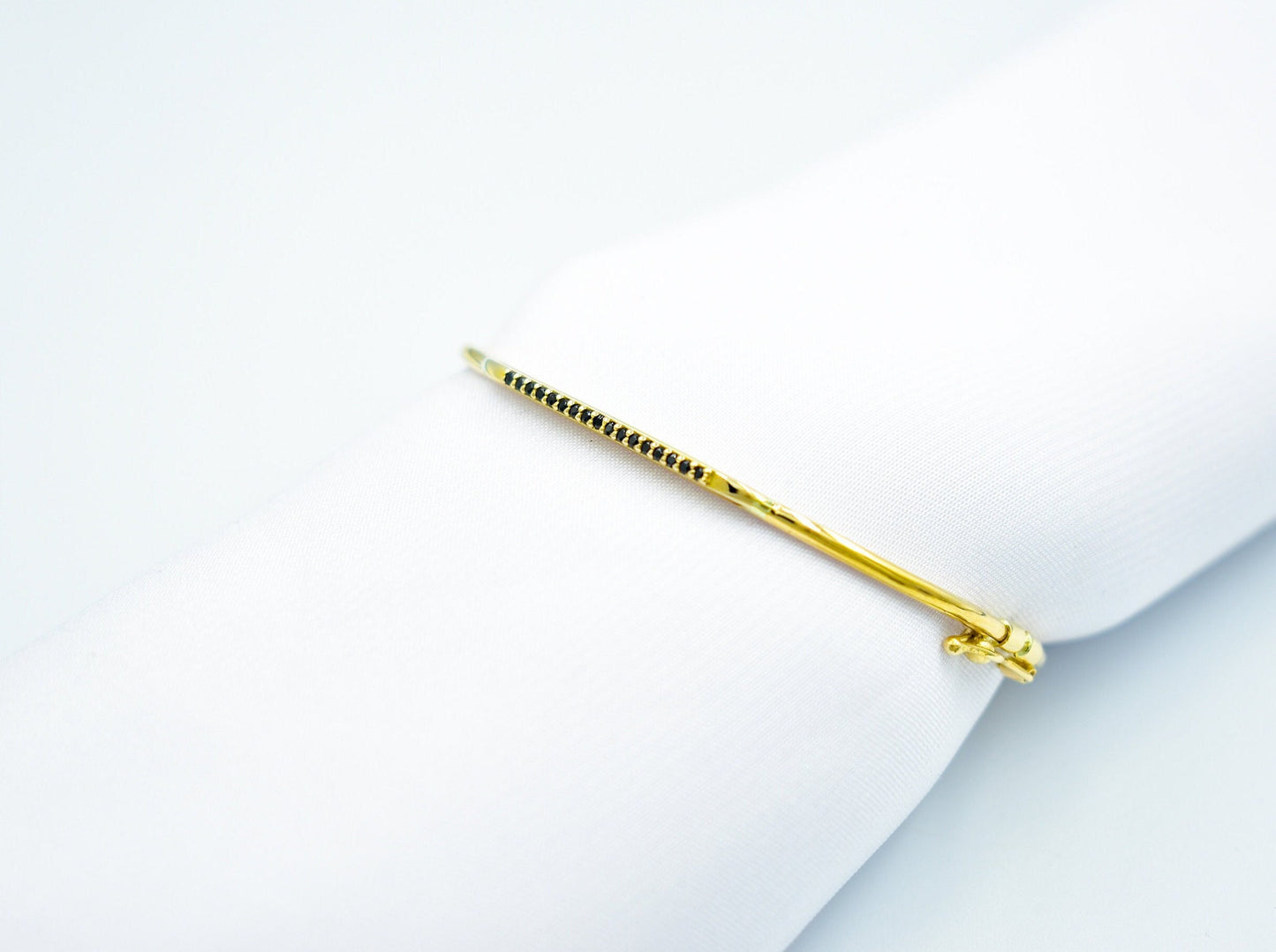 14K Solid Gold Pave Bar Bracelet,Everyday Bracelet Women,Ladies Dainty Line Bracelet,Stacking Bracelet Gift for Her,Minimal Exclusive Style