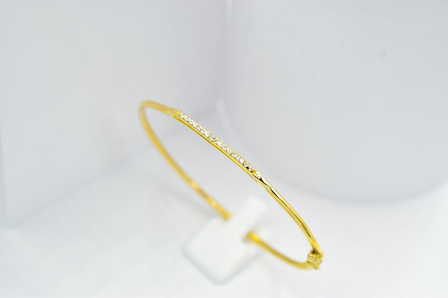 14K Gold Bar Bracelet, CZ or VVS1 Diamond Bangle,Dainty Gold Cuff, Custom Size,Gift for Her,Minimalist Gold Jewellery for Women Gift for Her