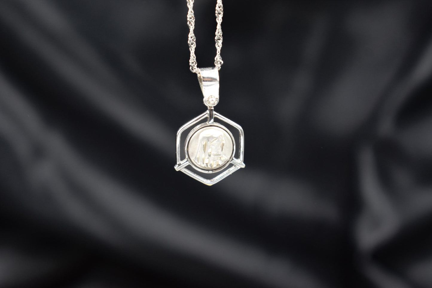 Λευκόχρυσο Φυλαχτό Παναγία Κ14