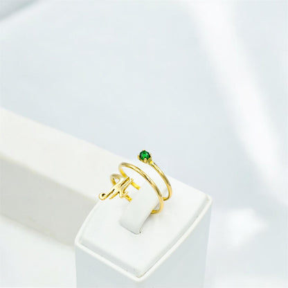 14K Personalized Solid Handmade Gold Ring,Custom Monogram Jewelry,Monogram Design Gold Ring,Unique Birthstone,Forever Custom Gift for Her