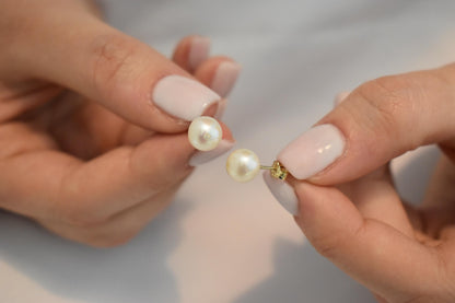 Σκουλαρίκια Φυσικό Μαργαριτάρι με Ζιργκόν Κ14