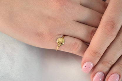14K Solid Gold Spiral Ring,Ancient Greece Design Ring,Spiral Gold Ring,Stackable Jewellery Ring,Gold Band,14K Wedding Stacking Ring for Her