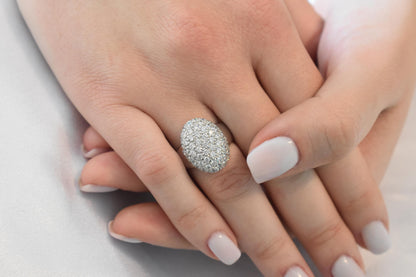 18K Solid White Gold Ring,Engagement Ring,Wedding & Engagement Ring,Statement Ring,Gold Ring,Bridal Jewellery, Gift for Mom and Her