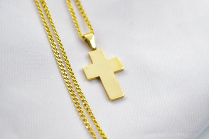 Ανδρικοί Σταυροί 14K Solid Gold Classic Cross Pendant for Him & Her,Cross Necklace,Gold Cross Charm,Christian Pendant,Radiant Religious Cross Pendant