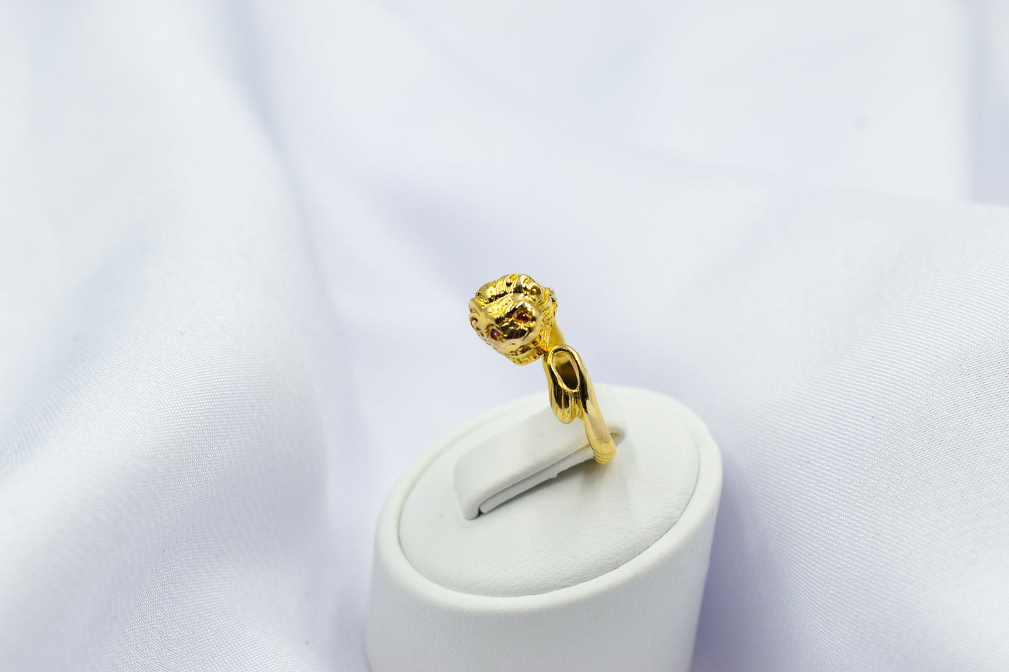 Χειροποίητο Δαχτυλίδι Λιοντάρι με Ρουμπίνια Κ14