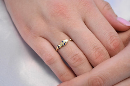 Snake Head 14K Solid Gold Ring,Gold Serpent Ring,Snake Head Ring,Stackable Jewellery Ring,Gold Band,14K Wedding Animal Ring,Minimalist Ring