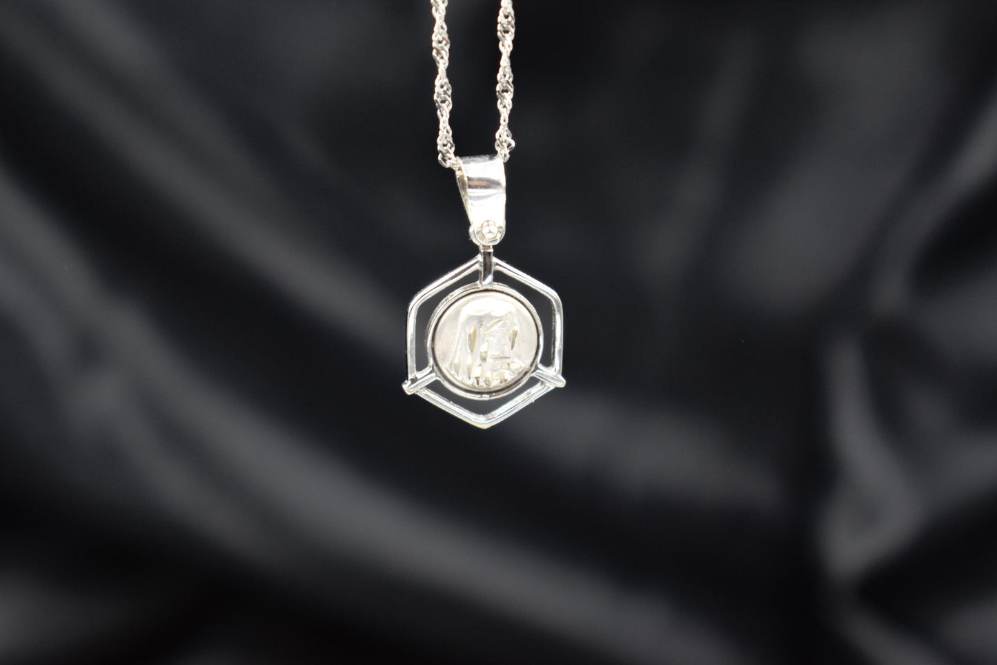 Λευκόχρυσο Φυλαχτό Παναγία Κ14