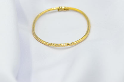 14K Hammered Gold Classic Bangle Slip on Bracelet,Stacking Gold Bangle Bracelet,Matte Minimalist Bangle Bracelet,Plain Bangle,Bangle for Her