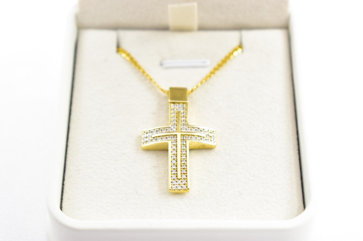 γυναικα 14K Gold Cross Pendant with Cubic Zirconia, Solid Gold Religious Necklace, Christian Gift for Men & Women, Baptism Jewelry, Gold Cross Charm