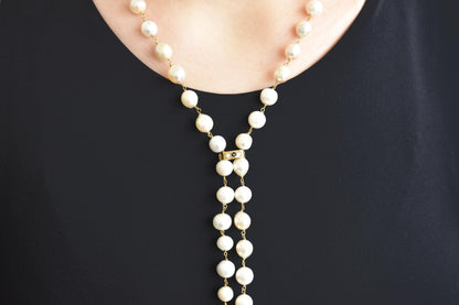 Χειροποίητο Μαργαριταρένιο Κολιέ με Διαμάντια & Ζαφείρι Κ14