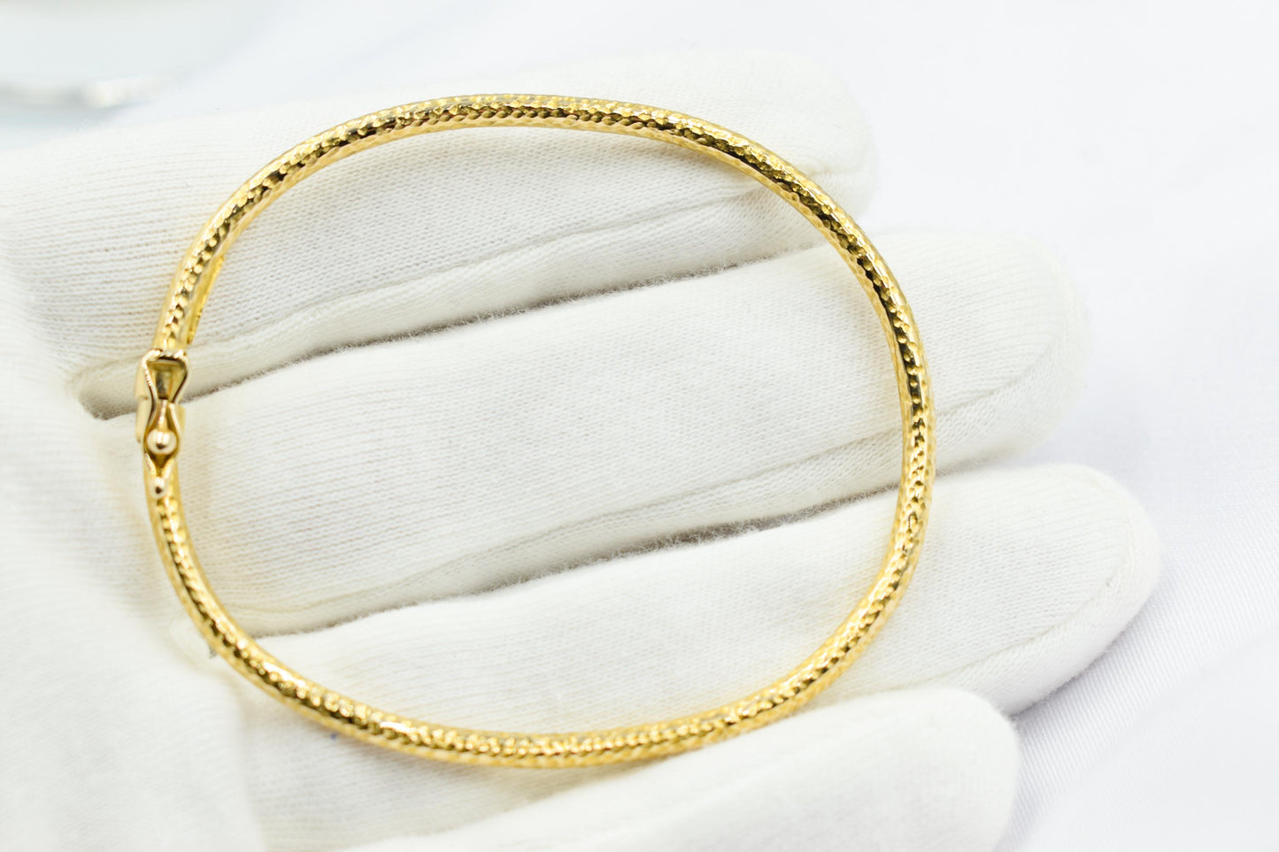 14K Hammered Gold Classic Bangle Slip on Bracelet,Stacking Gold Bangle Bracelet,Matte Minimalist Bangle Bracelet,Plain Bangle,Bangle for Her