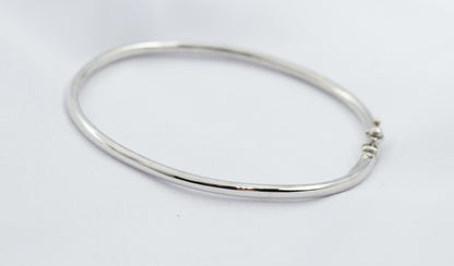 14k Thick White Gold Classic Bangle Slip on Bracelet,Stacking White Gold Bangle,Elegance Minimalist Bangle Bracelet,Bangle,14K Gold Bangle