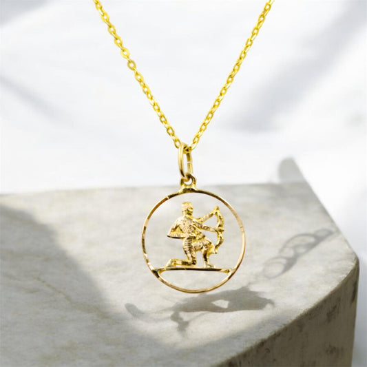 Χρυσό Μενταγιόν Τοξότης 14Κ Κύκλος