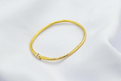 14K Hammered Gold Classic Bangle Slip on Bracelet,Stacking Gold Bangle Bracelet,Matte Minimalist Bangle Bracelet,Plain Bangle,Bangle for Her