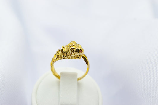 Χειροποίητο Δαχτυλίδι Λιοντάρι με Ρουμπίνια Κ14