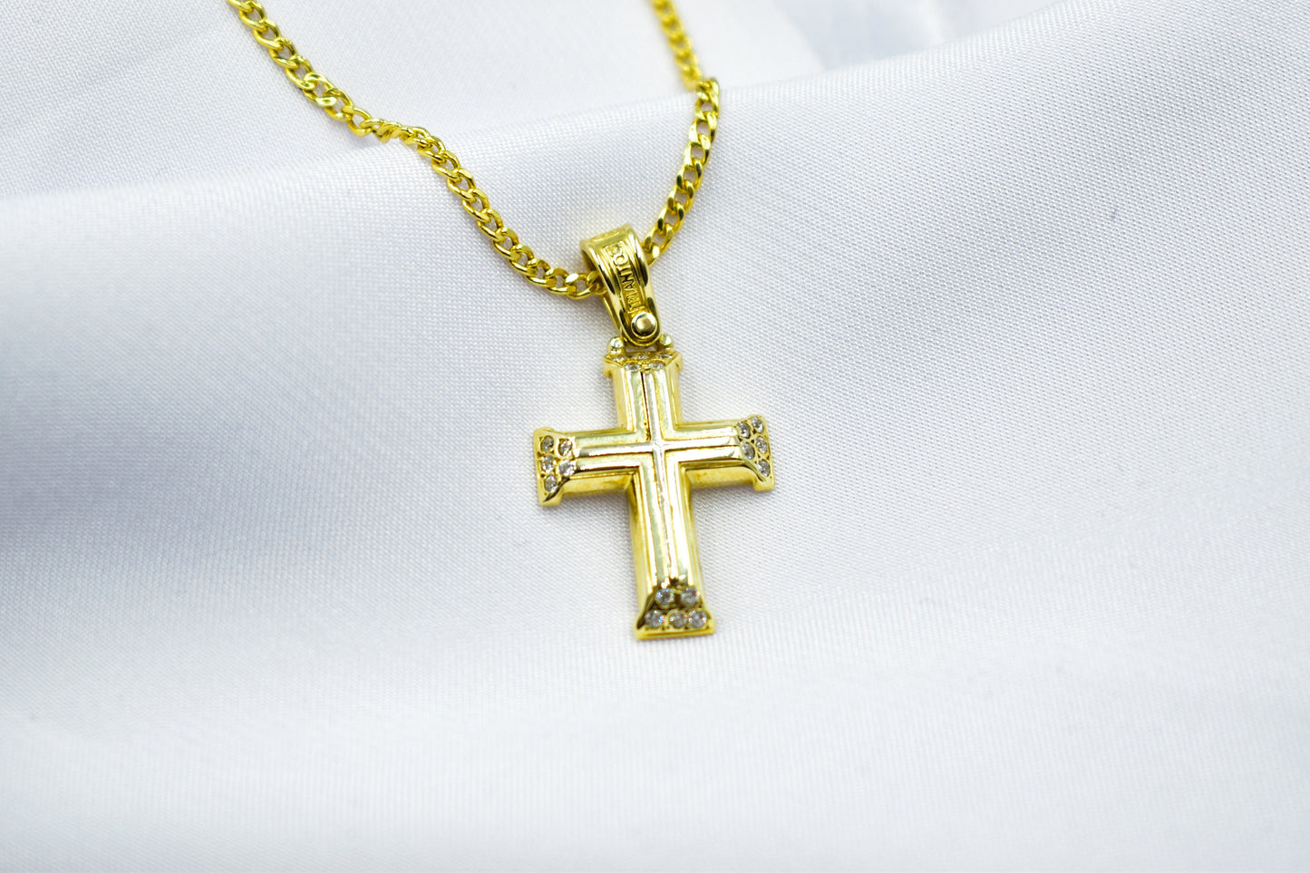 γυναικα 14K Solid Gold Cross Necklace Zircon,Cross Necklace,Christian Pendant,Unisex Religious Necklace,14K Gold Cross Pendant,Cross Necklace Gift