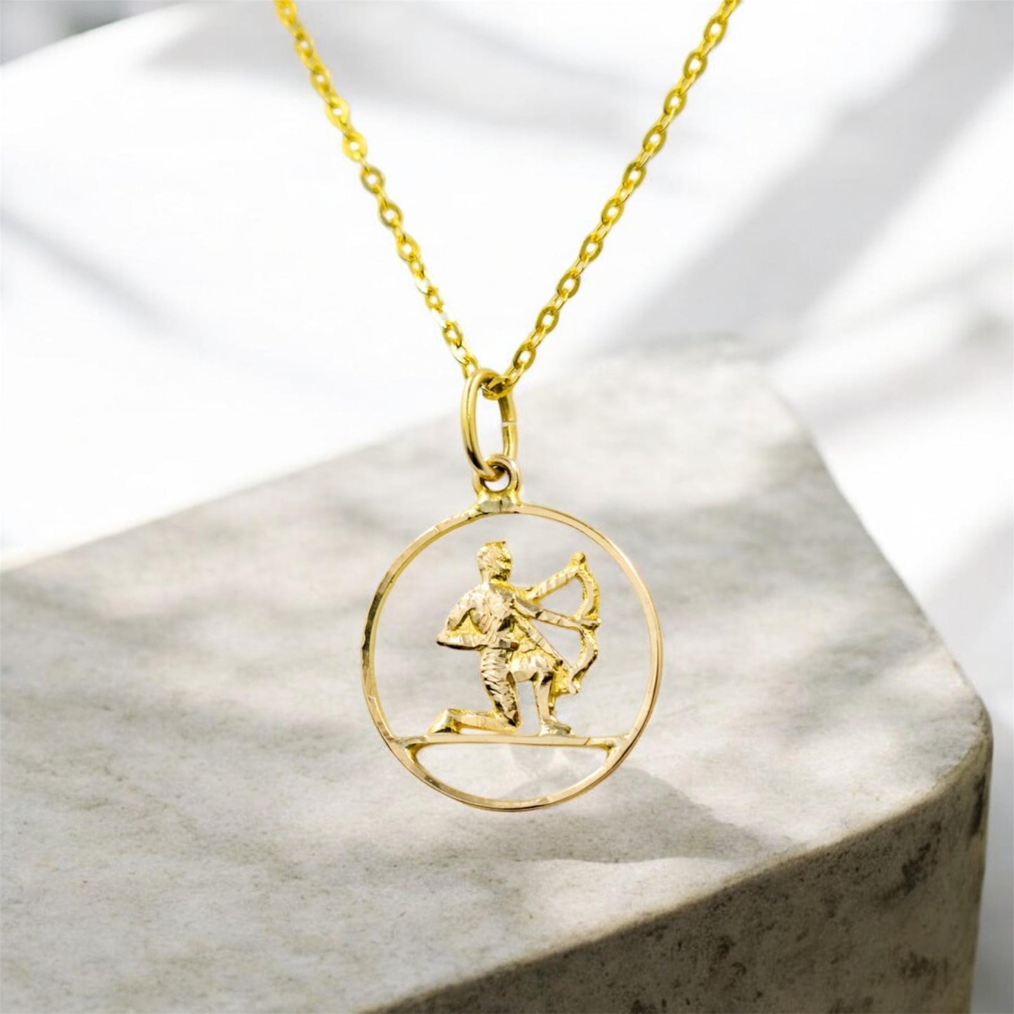 Χρυσό Μενταγιόν Τοξότης 14Κ Κύκλος