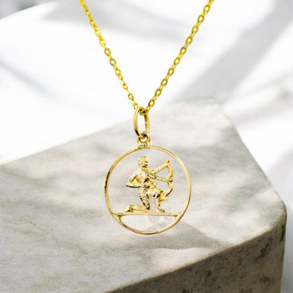 Χρυσό Μενταγιόν Τοξότης 14Κ Κύκλος