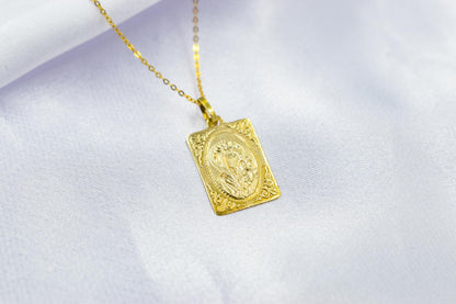 Χρυσό Φυλαχτό Παναγία Οβάλ Κ14