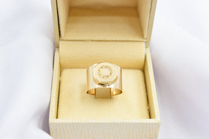 14K Solid Gold Ring,Unique Round Ring,Engagement & Wedding Gold Ring,Statement Ring,Stackable Gold Ring,Gift for Mom and Her