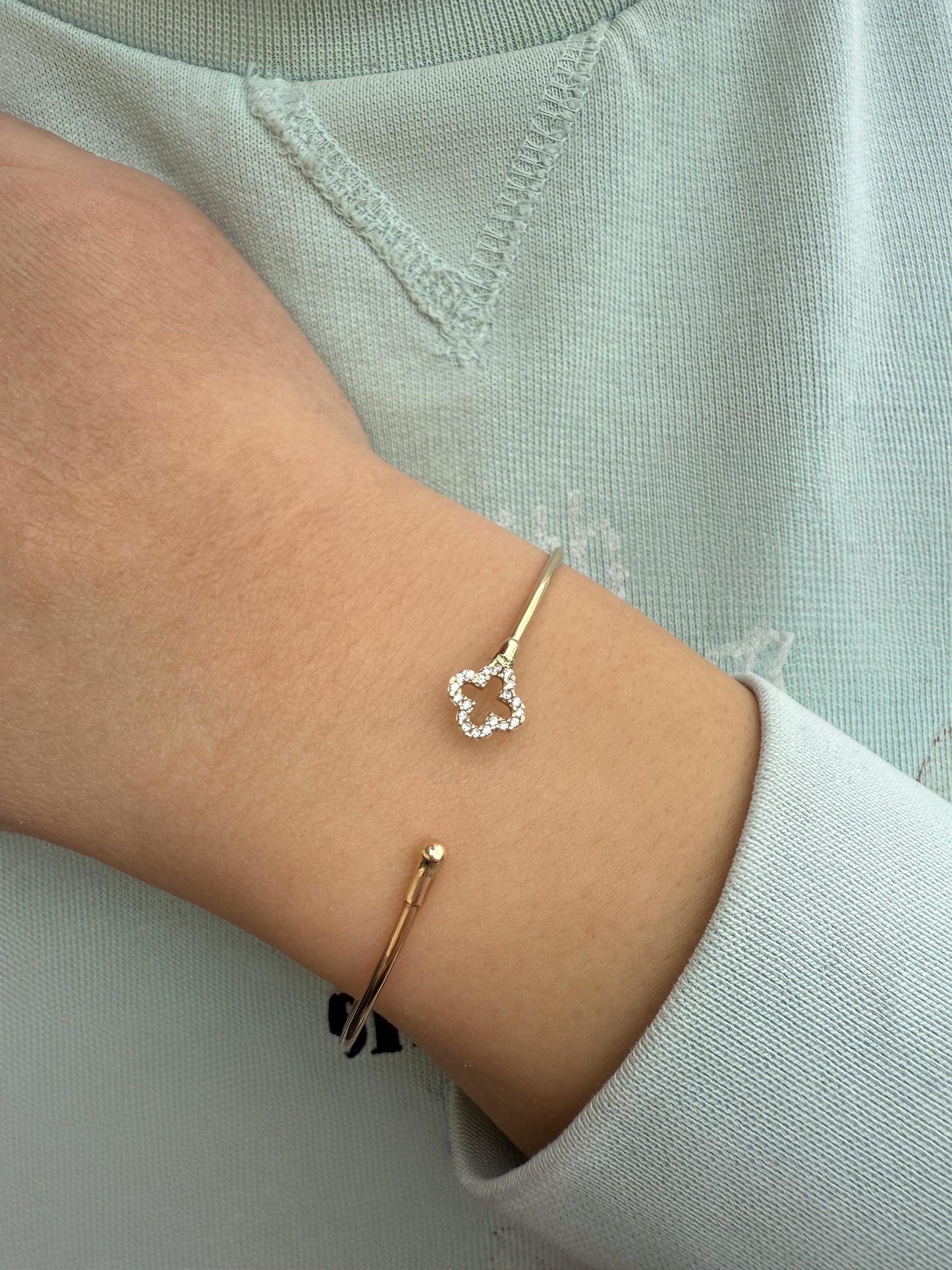 14K Cross Bangle Bracelet,Thin Cross Zircon Bangle,Dainty Bracelet,White Cross Bracelet,Cross Gold Cuff Bangle, Exclusive Gift for Mom & Her