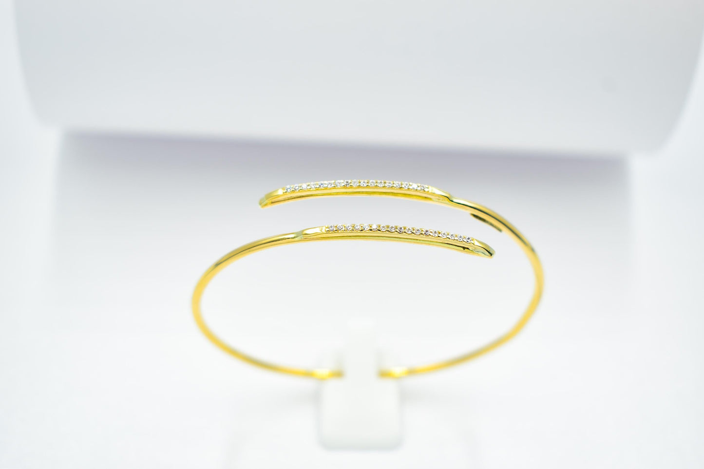 14K Solid Gold Bangle Bracelet • Handmade Open Cuff • Zircon or Diamond Option • Stackable Real Gold Jewellery • Gift for Her • Gift for Mom
