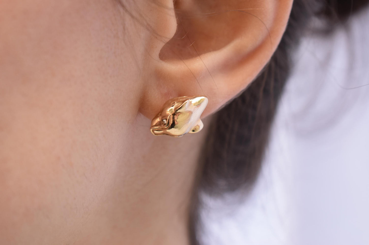 Σκουλαρίκια Πάνθηρας με Διαμάντια Κ18