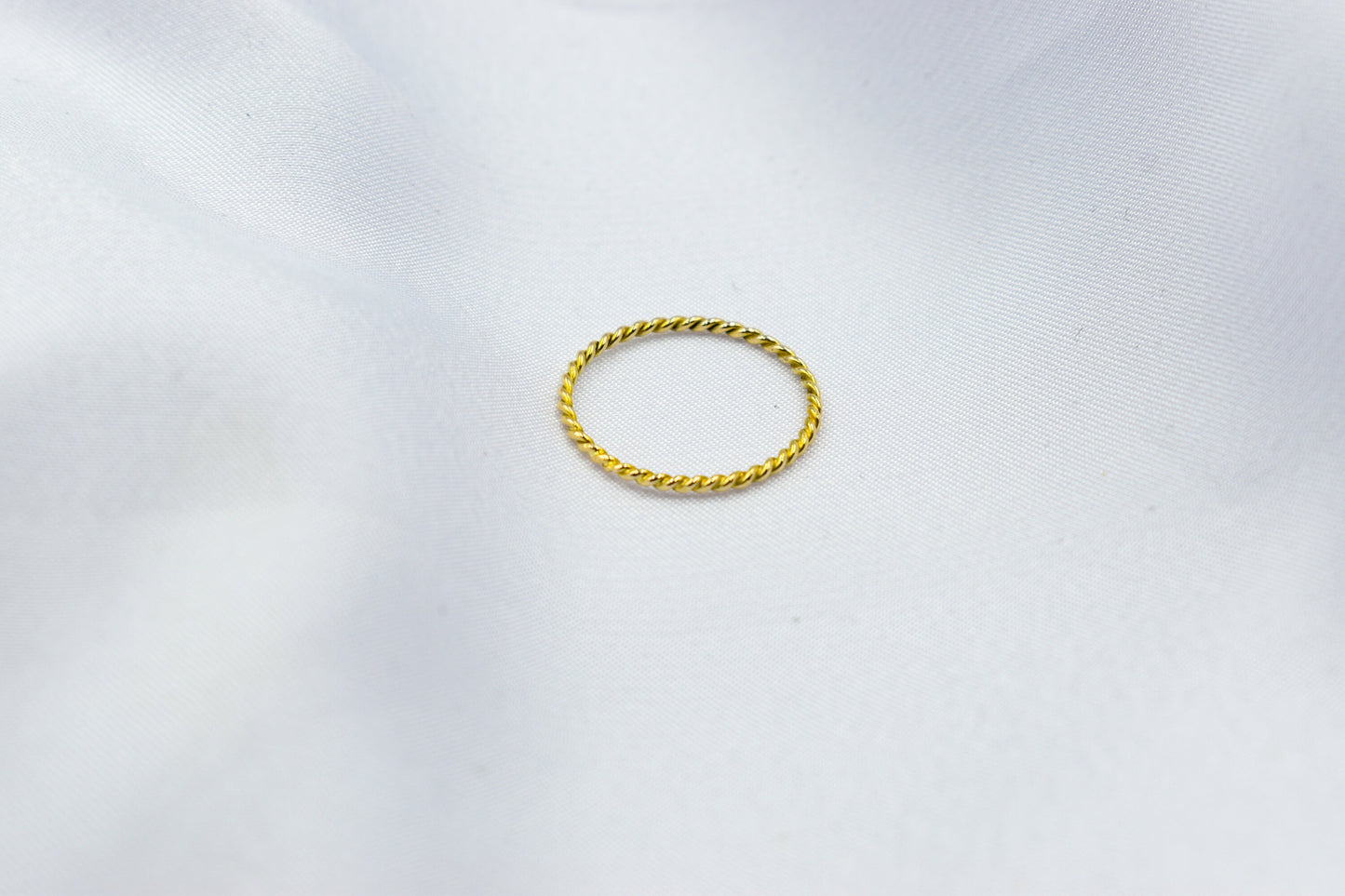 14K Solid Gold Thin Twist Stackable Ring,Stacking Rings,Solid Gold Ring, Gold Rings,Thin Elegant Solid Gold Ring,Gift for Him & Her