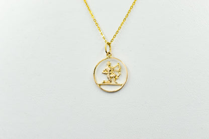 Χρυσό Μενταγιόν Τοξότης 14Κ Κύκλος