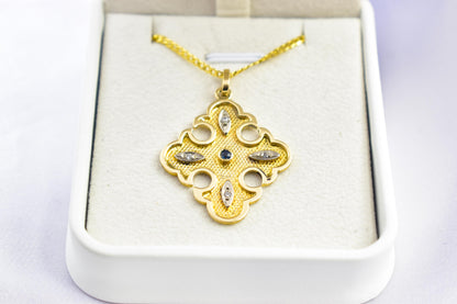 Βυζαντινός Σταυρός με Ζαφείρι Κ14