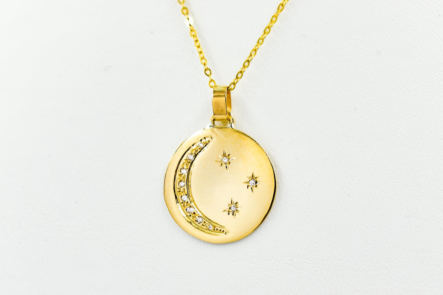 Κολιέ Φεγγάρι και Αστέρια με Ζιργκόν 14Κ
