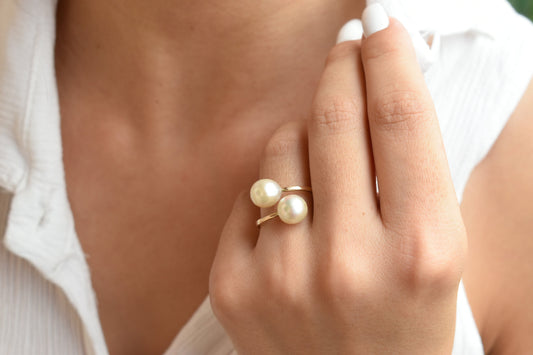 Χειροποίητο Δαχτυλίδι με Φυσικά Μαργαριτάρια Κ14