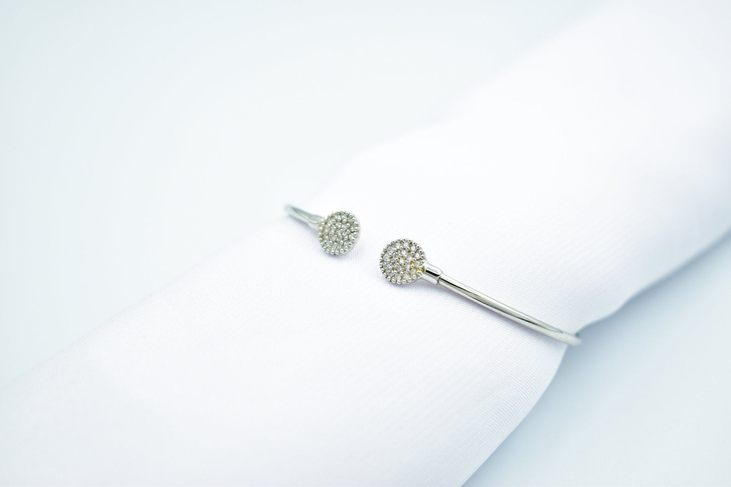 14K White Gold Round Bangle Bracelet,Station Bracelet,Tiny Sun Bracelet,Bezel Bangle Bracelet,Bracelet For Women,14K Dianty Gold Bracelet