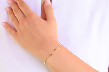 14K Gold Diamond VS/SI Bangle Bracelet,Ruby Gold Bangle Bracelet,Minimalist Bangle Bracelet,Plain Bangle,Bangle,Bracelet for Women,Mom Gift