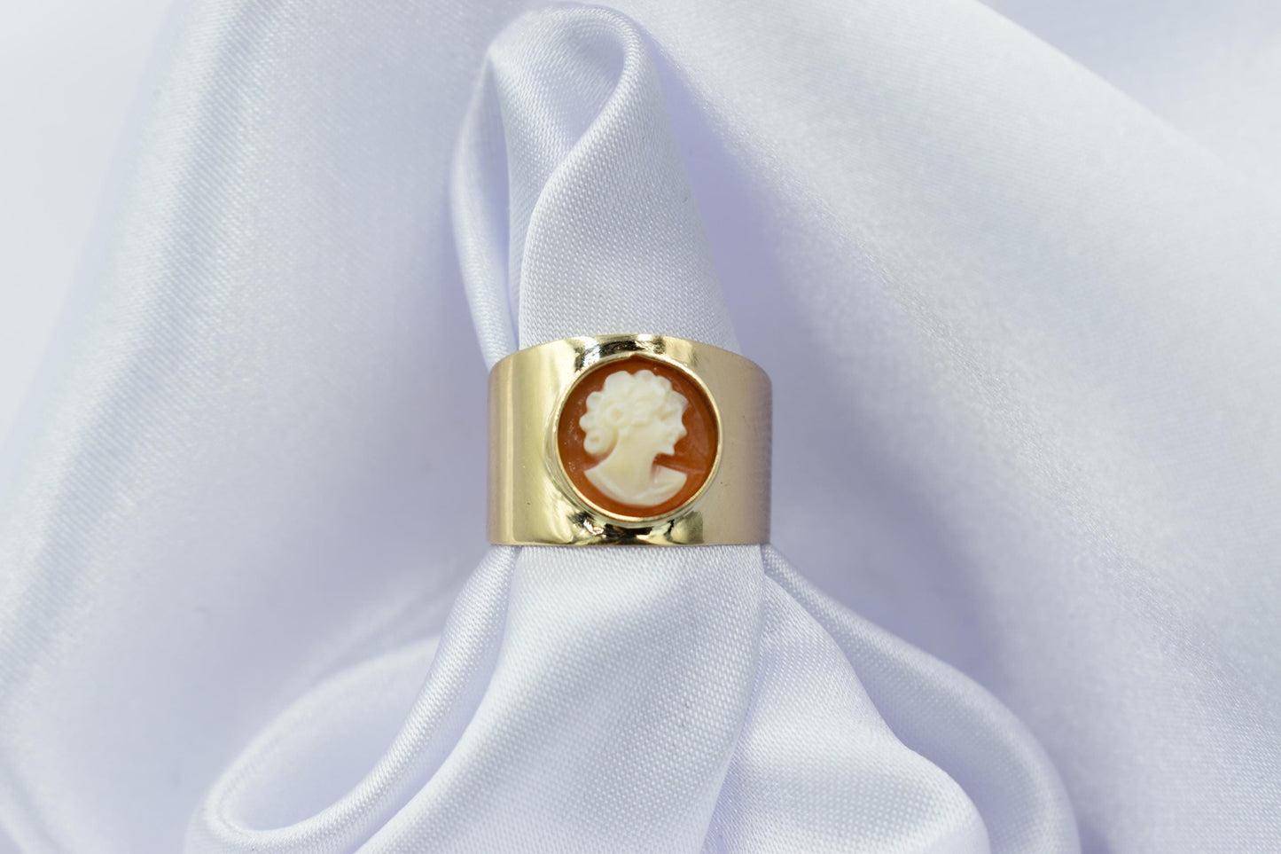 14K Gold Natural Cameo Handmade Ring,Handcrafted Cameo Ring,Vintage Exclusive Jewellery,Victoria Cameo Ring,Gift for Mom & Her