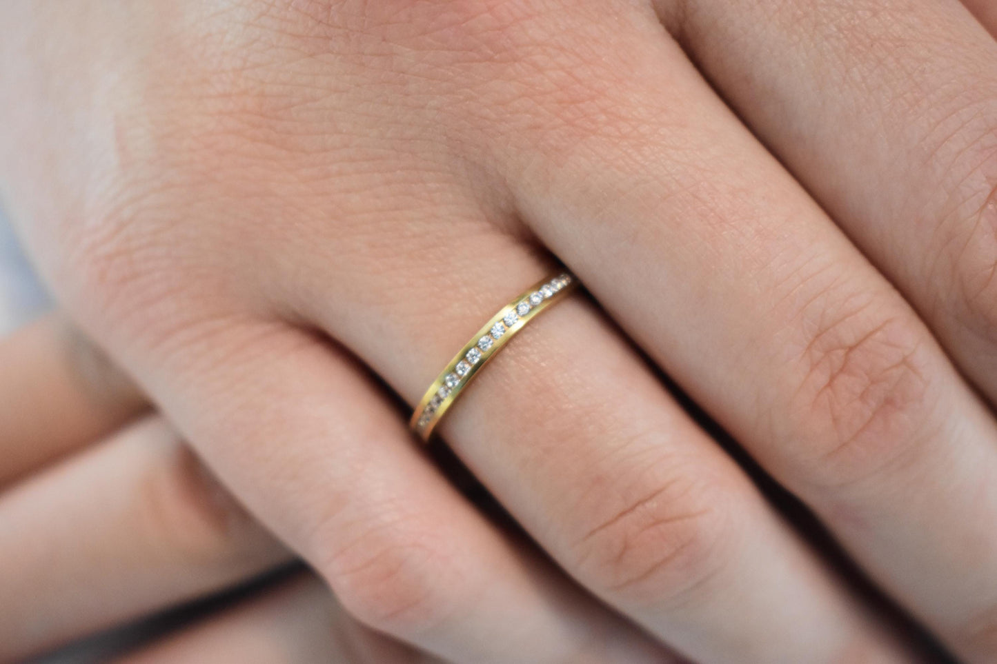 14K Solid Gold Eternity Band Ring–Elegant Stackable Jewelry,Timeless Gold Band for Weddings,Wedding Band Stacking Ring for Him Her