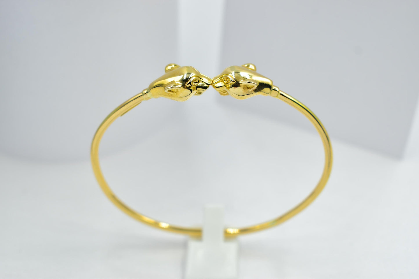 14K Gold Panther Bracelet, Solid Gold Bangle, Panther Head Cuff, Unisex Gold Bracelet, Statement Jewelry, Luxury Gift for Him or Her