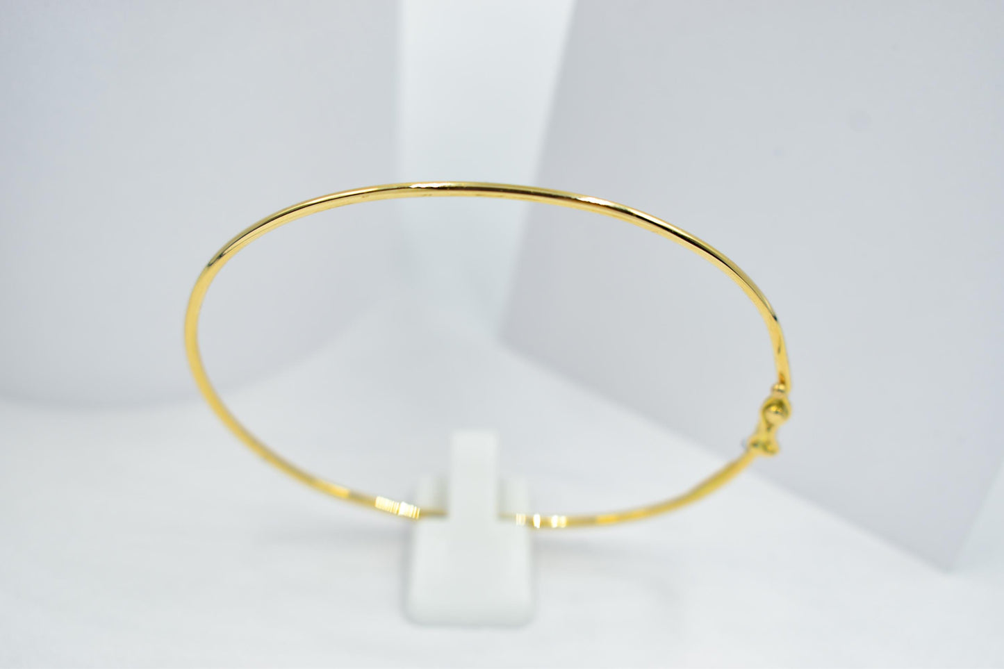 14K Solid Yellow Gold Bangle Bracelet, Minimal Gold Bracelet, Thin Everyday Gold Jewellery, Greek Handmade Gold Bangle, Dainty Gift for Her