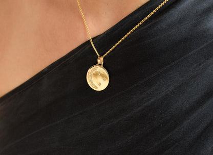 Κολιέ Φεγγάρι και Αστέρια με Ζιργκόν 14Κ