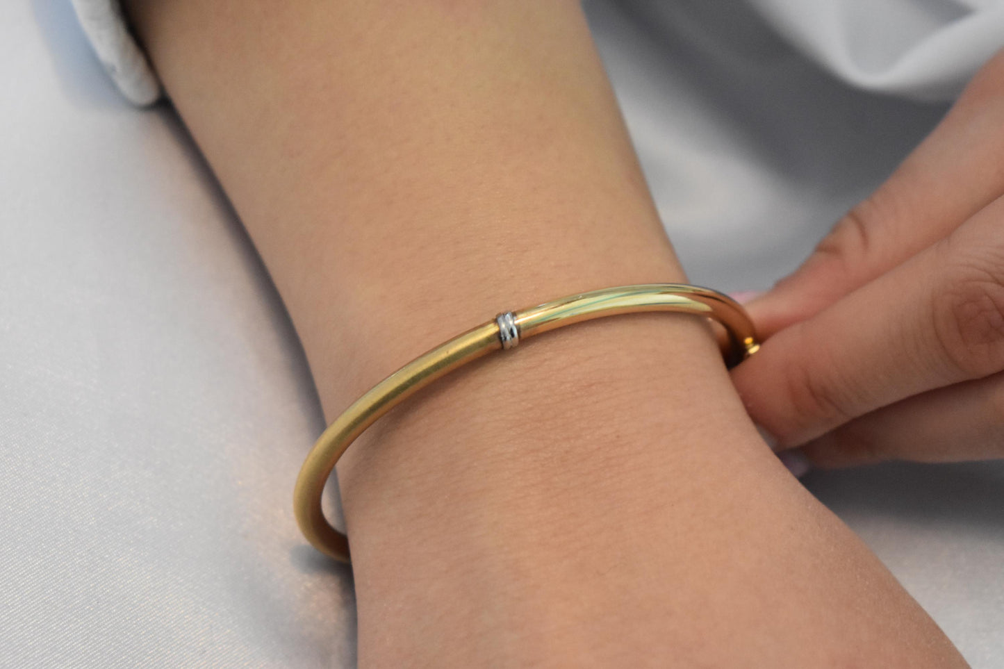 14k Gold Classic Thick Bangle Bracelet,Half Matte-Half Polished Finish,Premium Greek Bracelet,Minimal Cuff Bangle,Exclusive Gift for Her