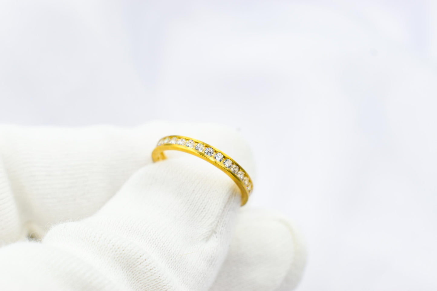 14K Solid Gold Eternity Band Ring–Elegant Stackable Jewelry,Timeless Gold Band for Weddings,Wedding Band Stacking Ring for Him Her