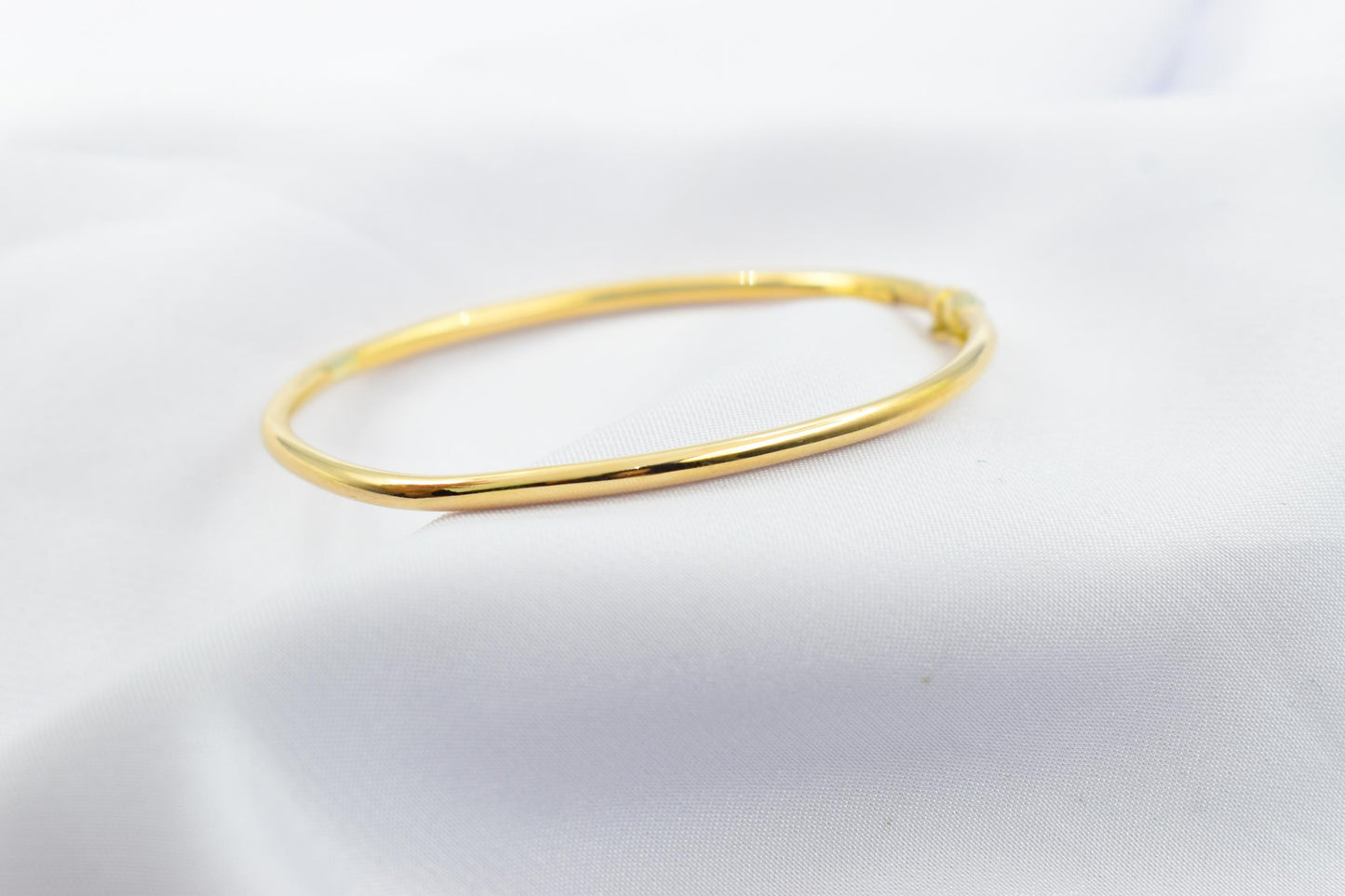 14k Thick Gold Classic Bangle Slip on Bracelet,Stacking Gold Bangle Bracelet,Elegance Minimalist Bangle,Plain Bangle,Gift for Mom & Her