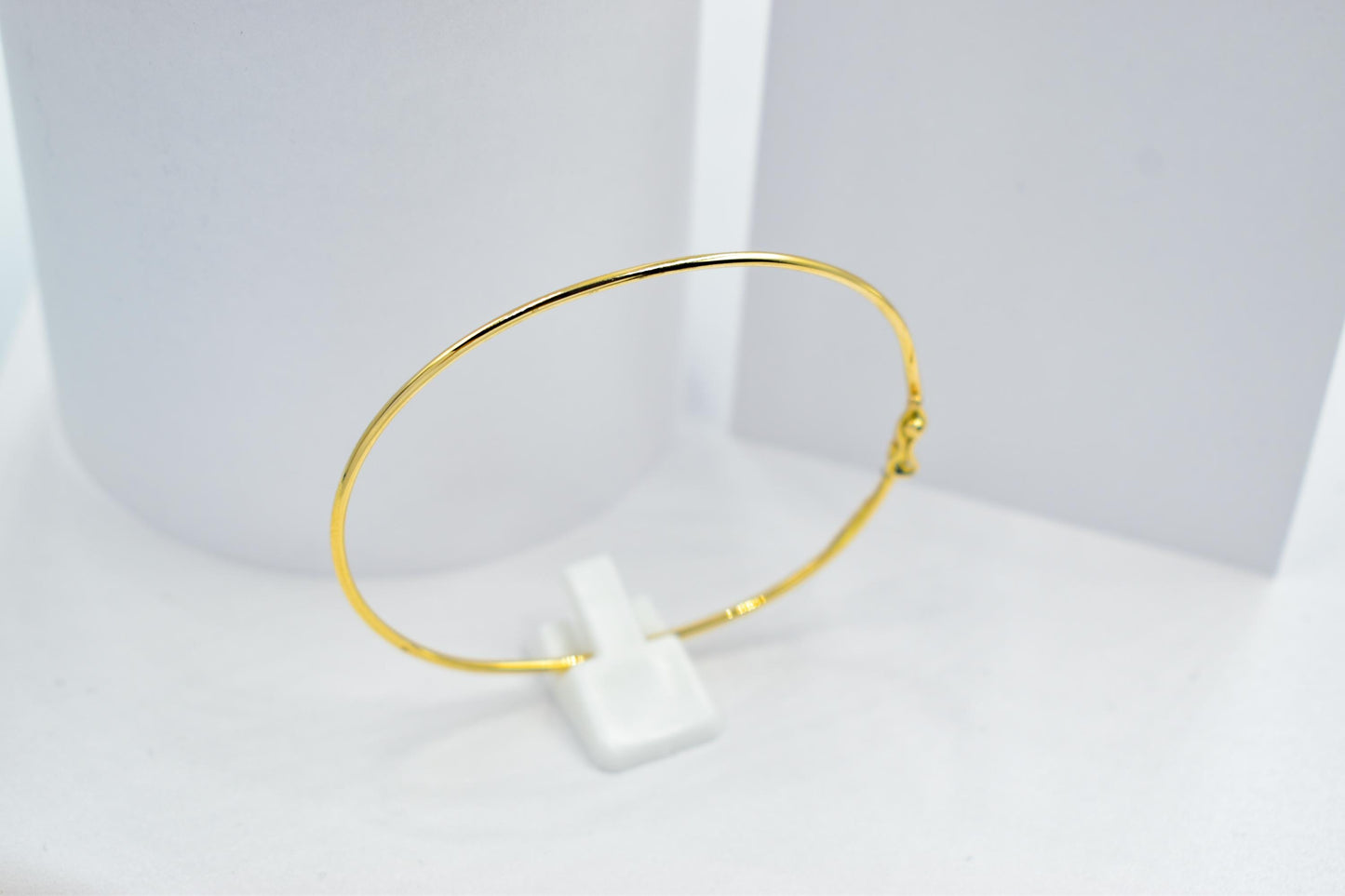 14K Solid Yellow Gold Bangle Bracelet, Minimal Gold Bracelet, Thin Everyday Gold Jewellery, Greek Handmade Gold Bangle, Dainty Gift for Her