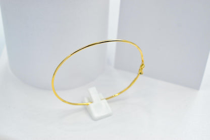 14K Solid Yellow Gold Bangle Bracelet, Minimal Gold Bracelet, Thin Everyday Gold Jewellery, Greek Handmade Gold Bangle, Dainty Gift for Her