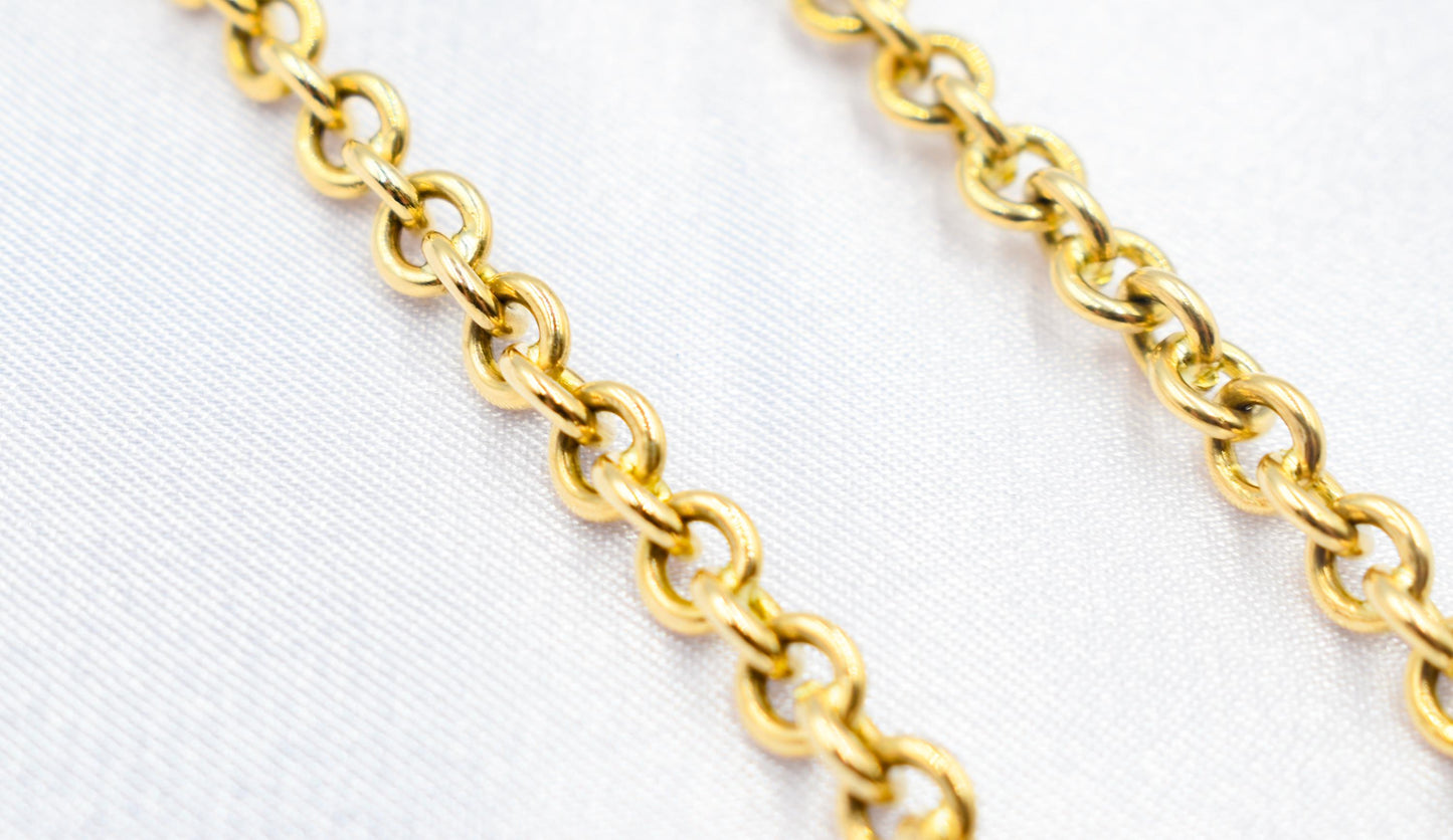 Gold Cable Chain Link Chain 14K,Dainty Thick Gold Chain,Chunky Necklace,Gold Necklace Choker,Man-Women Chain Necklace, Timeless Gift for Her