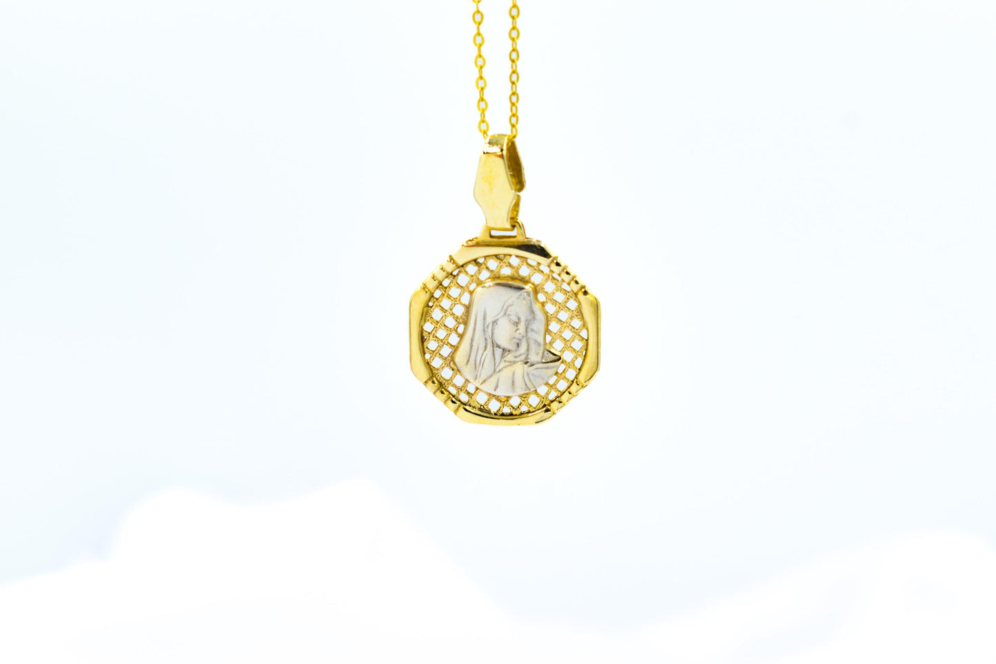 Χρυσό Κωνσταντινάτο Παναγία Οκτάγωνο 14Κ